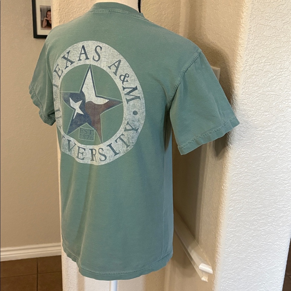 Comfort Color Texas A&M University green pocket tee Size S - Picture 13 of 17
